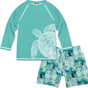 Kids Swim Set - Aqua Turtle Design
